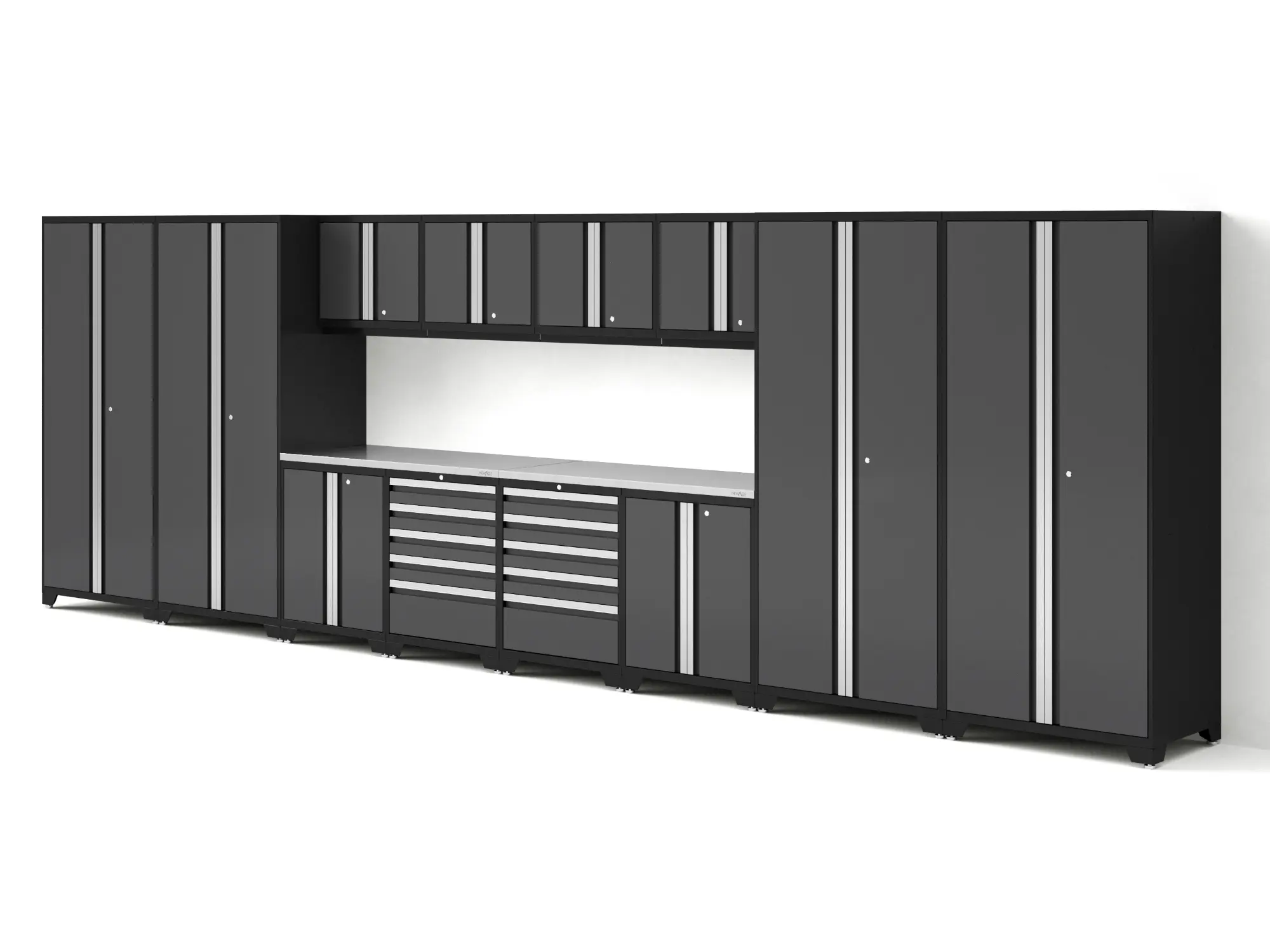 NewAge Pro Series 14PC Garage Cabinetry Set Ā· 18-Gauge Steel Ā· Fully-Welded Ā· 256" W x 24" D x 84.75" H
