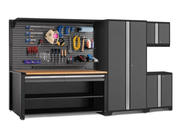 NewAge Pro Series 5PC Garage Cabinetry Set · 18-Gauge Steel · Fully-Welded · 142" W x 24" D x 84.75" H